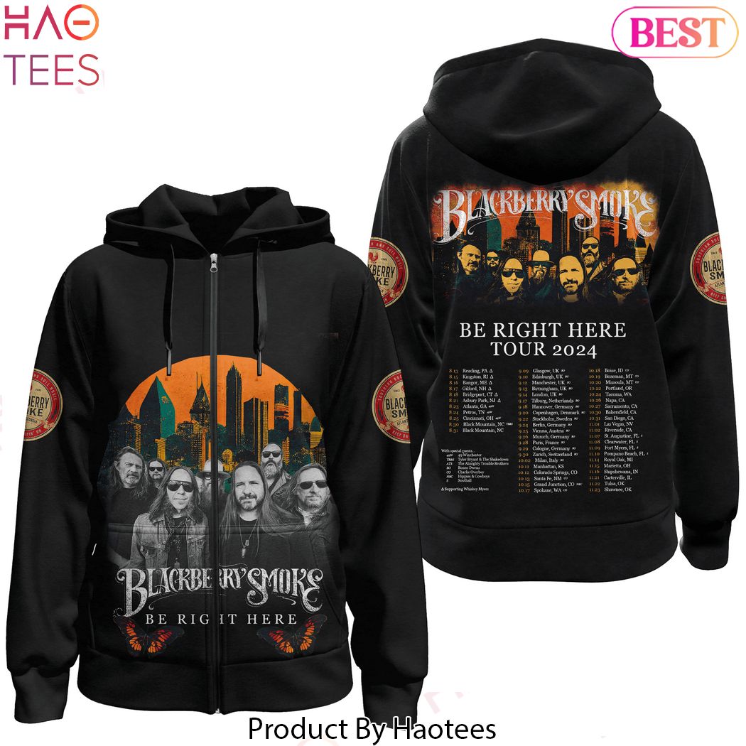 Blackberry Smoke Be Right Here Tour 2024 Design Zip Hoodie Blackberry Smoke Be Right Here Tour 2024 Design Zip Hoodie