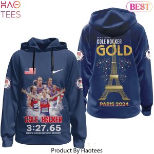 Cole Hocker Men 1500m Olympic Record – Gold Design Hoodie