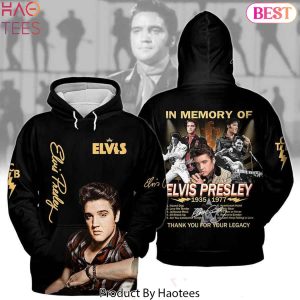 Elvis Presley In Memory Of 1935-1977 Signature Thank You For The Memories Hoodie