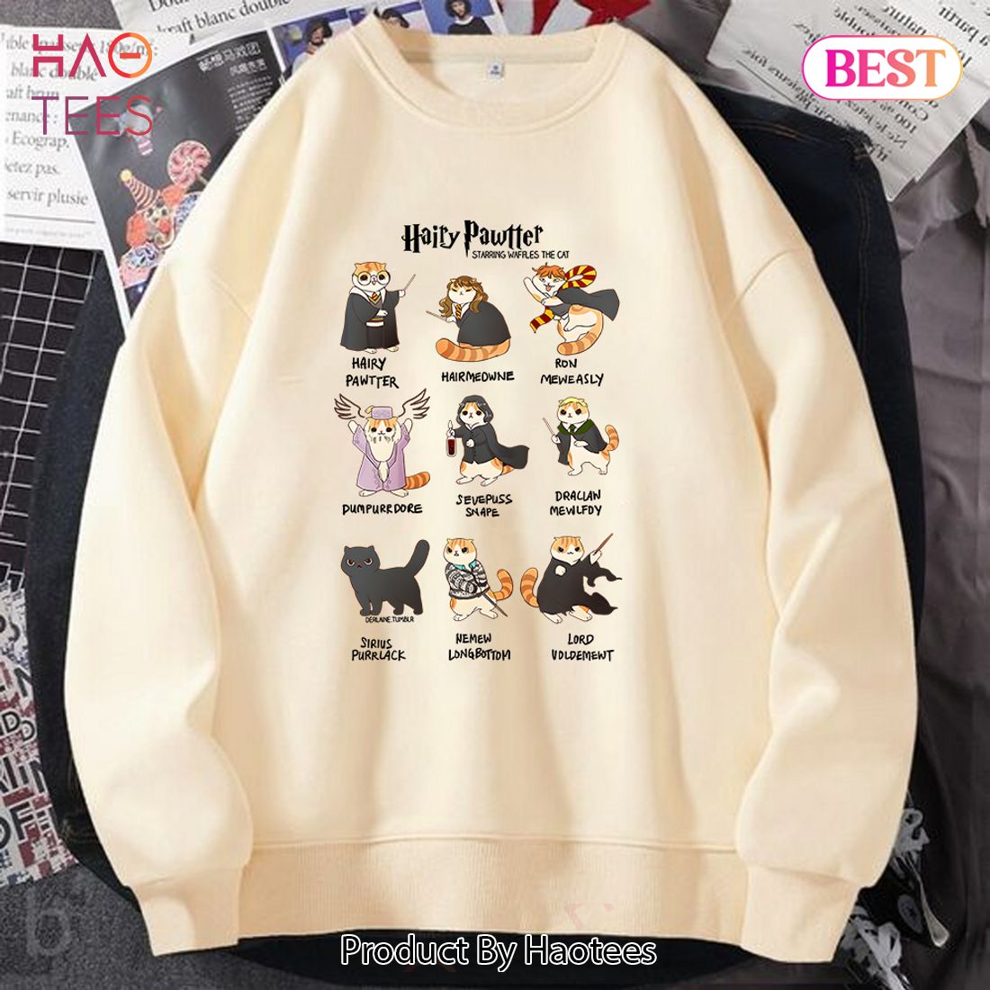 Harry. Potter - HP Potter Meow Sweatshirt Hoodie Shirt Harry. Potter - HP Potter Meow Sweatshirt Hoodie Shirt