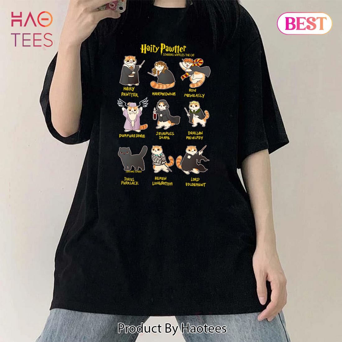 Harry. Potter - HP Potter Meow Sweatshirt Hoodie Shirt Harry. Potter - HP Potter Meow Sweatshirt Hoodie Shirt
