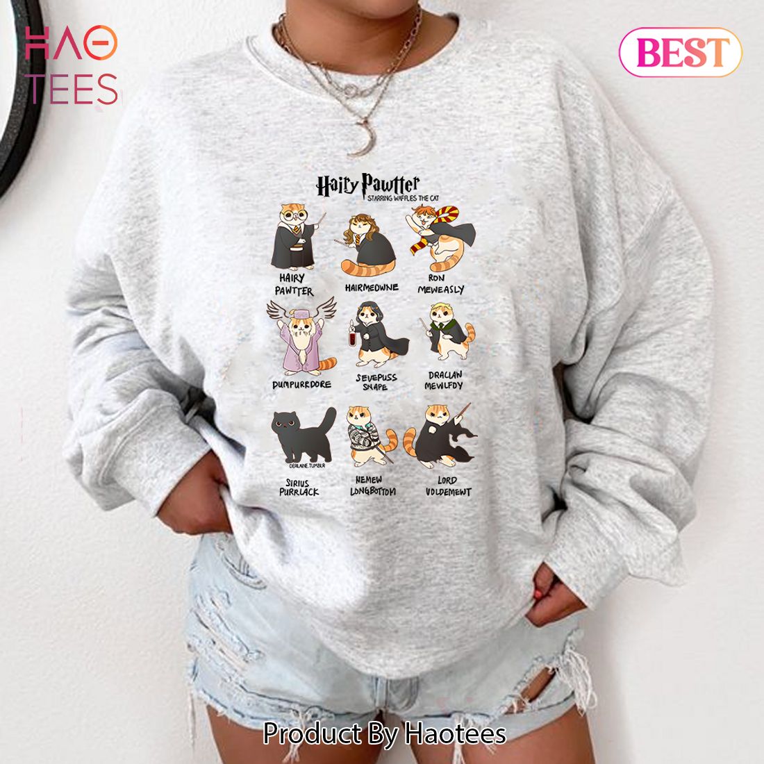 Harry. Potter - HP Potter Meow Sweatshirt Hoodie Shirt Harry. Potter - HP Potter Meow Sweatshirt Hoodie Shirt