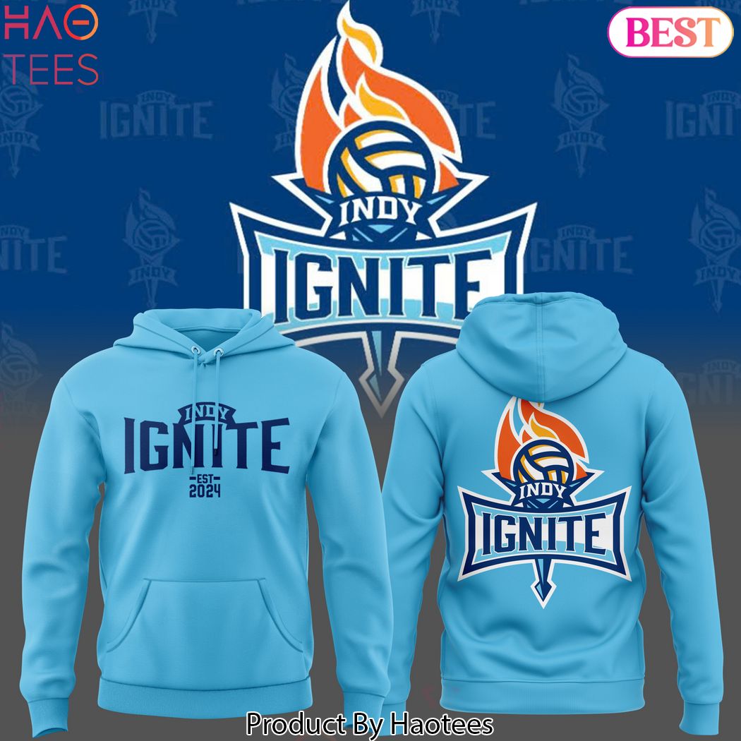Indy Ignite Pro Volleyball 2024 Design Hoodie - Blue Indy Ignite Pro Volleyball 2024 Design Hoodie - Blue