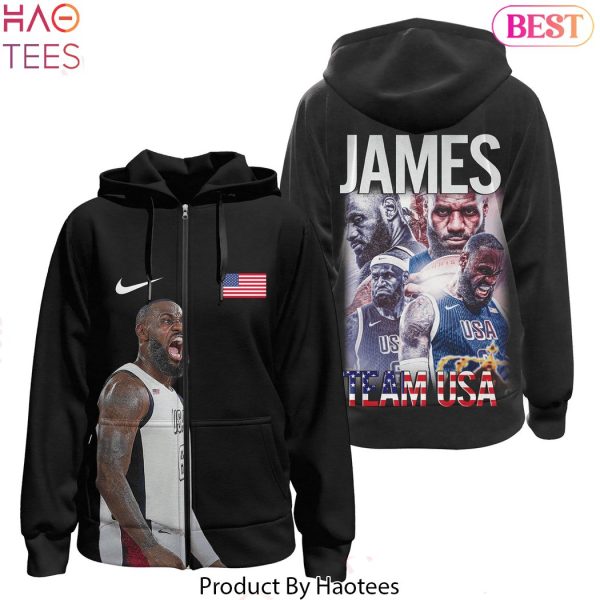 LeBron James Team USA Olympic 2024 Design Zip Hoodie