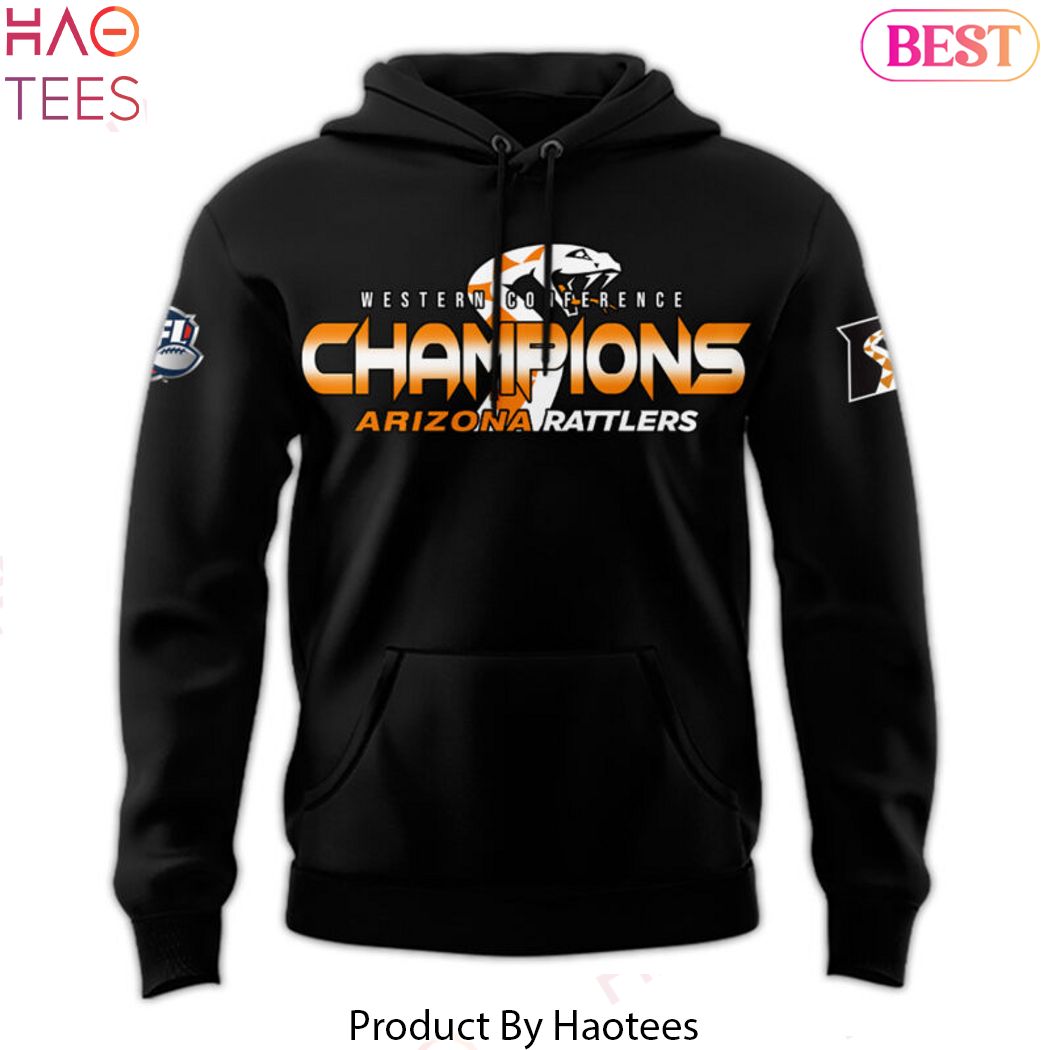 Western Conference Champions Arizona Rattlers IFL 2024 Hoodie - Black Western Conference Champions Arizona Rattlers IFL 2024 Hoodie - Black
