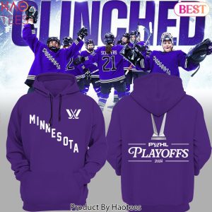 2024 Minnesota Frost PWHL Playoff Design Hoodie – Purple