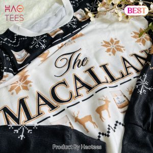 The Macallan Whisky Reindeer & Snowflake Pattern Xmas Ugly Christmas Sweater
