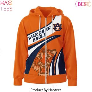 Auburn Tigers War Damn Eagle Zip Hoodie – Orange