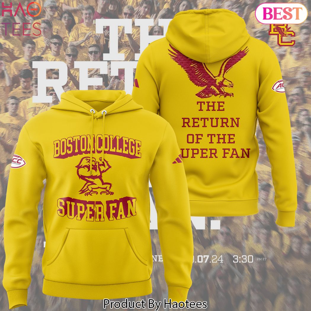 Boston College Eagles Football 2024 Super Fan Hoodie - Gold Boston College Eagles Football 2024 Super Fan Hoodie - Gold