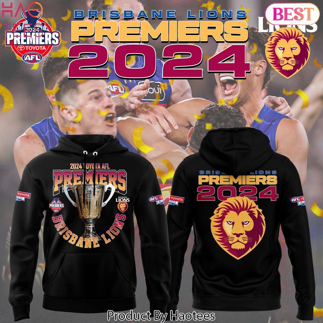 Brisbane Lions 2024 Champions Australian Football League Premiers Design Hoodie - Black Brisbane Lions 2024 Champions Australian Football League Premiers Design Hoodie - Black