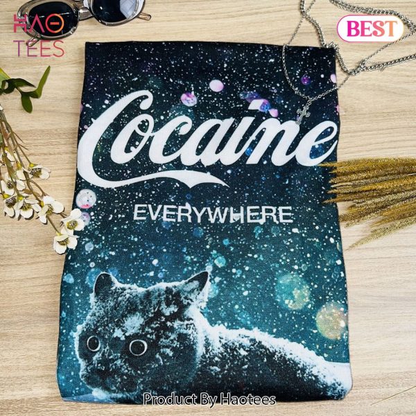 Cocaine Everywhere Cat With Snow Ugly Christmas Sweater Sweatshirt