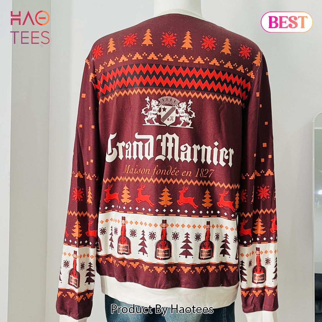 Grand Marnier Wine Ugly Christmas Sweater Grand Marnier Wine Ugly Christmas Sweater