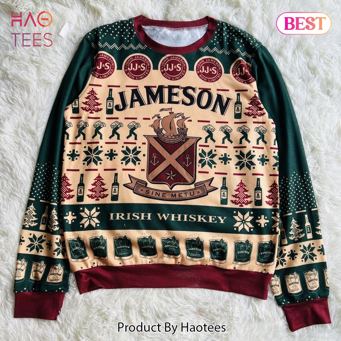 Jameson Irish Whiskey Alcohol Ugly Christmas Sweater Jameson Irish Whiskey Alcohol Ugly Christmas Sweater