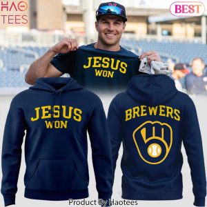 Jesus Won Milwaukee Brewers Hoodie – Blue