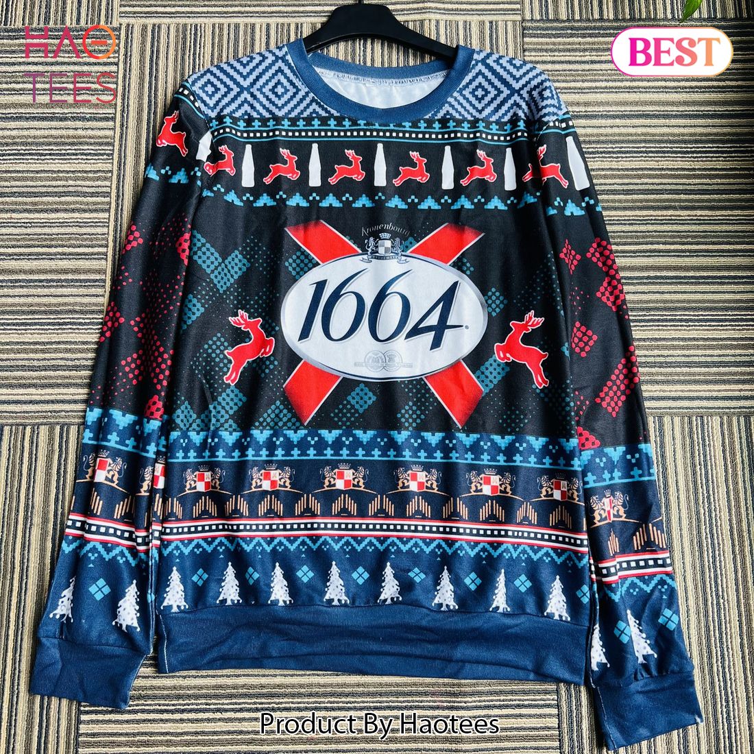 Kronenbourg Brewery Alcohol Ugly Christmas Sweater Kronenbourg Brewery Alcohol Ugly Christmas Sweater