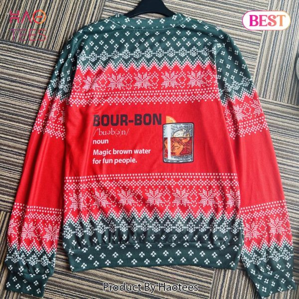 New 2024 Bourbon Noun Ugly Christmas Sweater