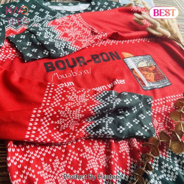 New 2024 Bourbon Noun Ugly Christmas Sweater