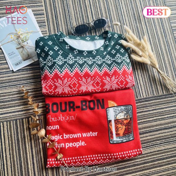 New 2024 Bourbon Noun Ugly Christmas Sweater