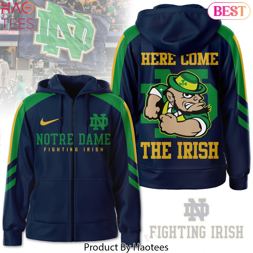 Notre Dame Fighting Irish Here Come The Irish Zip Hoodie Notre Dame Fighting Irish Here Come The Irish Zip Hoodie