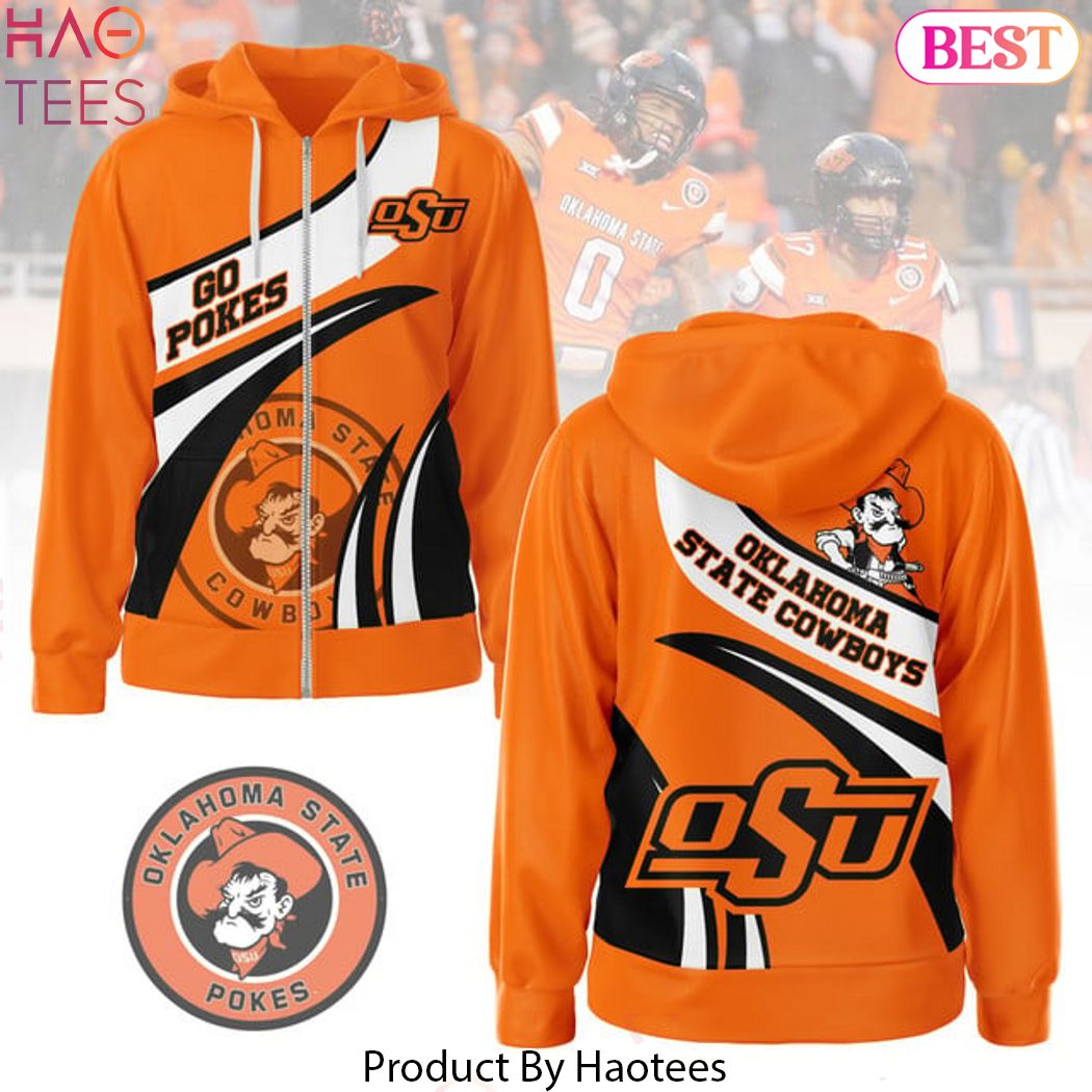 Oklahoma State Cowboys Go Pokes Zip Hoodie - Orange Oklahoma State Cowboys Go Pokes Zip Hoodie - Orange