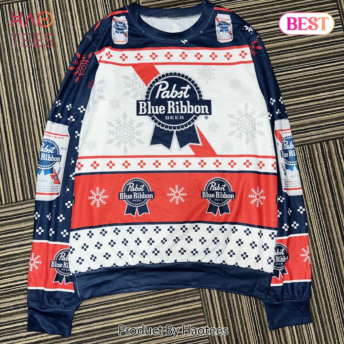 Pabst Blue Ribbon Xmas Ugly Christmas Sweater Pabst Blue Ribbon Xmas Ugly Christmas Sweater