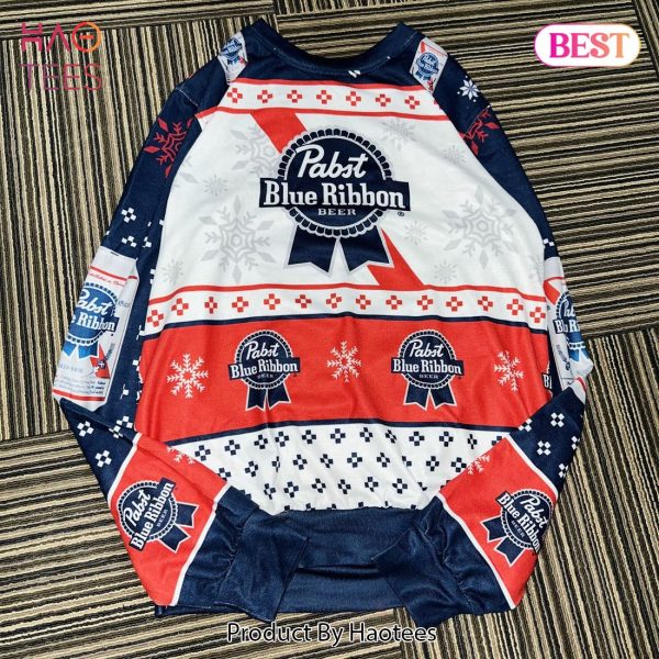 Pabst Blue Ribbon Beer Xmas Ugly Christmas Sweater