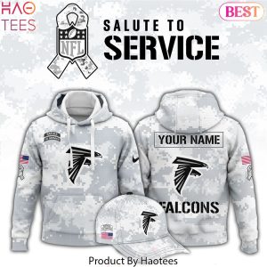 Personalized Atlanta Falcons Arctic Camo 2024 Salute To Service Club Hoodie