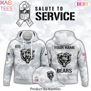 Personalized Chicago Bears Arctic Camo 2024 Salute To Service Club Hoodie