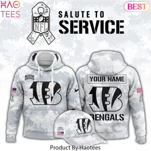 Personalized Cincinnati Bengals Arctic Camo 2024 Salute To Service Club Hoodie