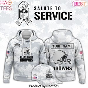 Personalized Cleveland Browns Arctic Camo 2024 Salute To Service Club Hoodie