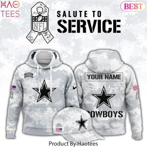 Personalized Dallas Cowboys Arctic Camo 2024 Salute To Service Club Hoodie