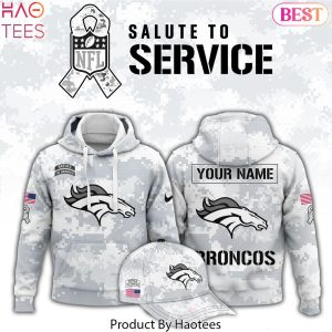 Personalized Denver Broncos Arctic Camo 2024 Salute To Service Club Hoodie