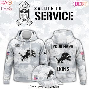 Personalized Detroit Lions Arctic Camo 2024 Salute To Service Club Hoodie