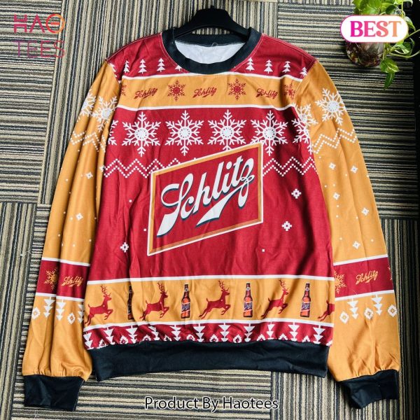 Personalized Funny Schlitz Beer Ugly Christmas Sweater