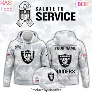 Personalized Las Vegas Raiders Arctic Camo 2024 Salute To Service Club Hoodie
