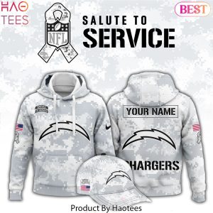 Personalized Los Angeles Chargers Arctic Camo 2024 Salute To Service Club Hoodie