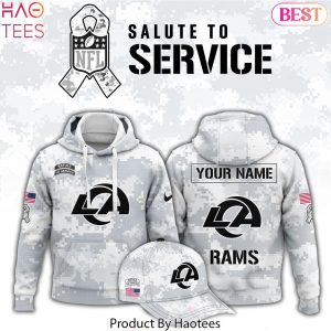 Personalized Los Angeles Rams Arctic Camo 2024 Salute To Service Club Hoodie