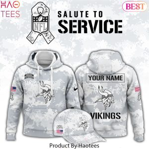 Personalized Minnesota Vikings Arctic Camo 2024 Salute To Service Club Hoodie