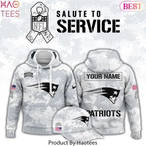 Personalized New England Patriots Arctic Camo 2024 Salute To Service Club Hoodie
