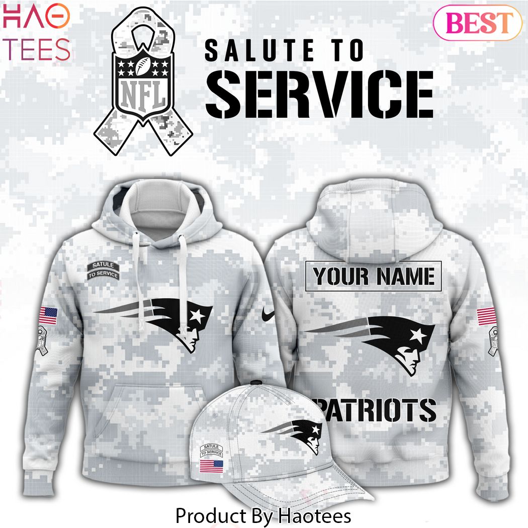 Personalized New England Patriots Arctic Camo 2024 Salute To Service Club Hoodie Personalized New England Patriots Arctic Camo 2024 Salute To Service Club Hoodie