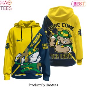 Notre Dame Fighting Irish Here Come The Irish Personalized Hoodie