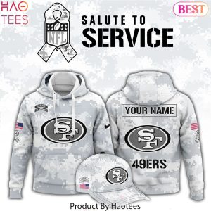 Personalized San Francisco 49ers Arctic Camo 2024 Salute To Service Club Hoodie