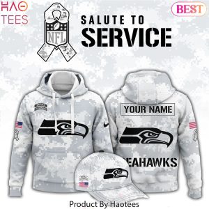 Personalized Seattle Seahawks Arctic Camo 2024 Salute To Service Club Hoodie