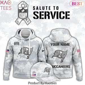 Personalized Tampa Bay Buccaneers Arctic Camo 2024 Salute To Service Club Hoodie