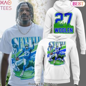 Seattle Seahawks Tariq Woolen 27 Design Hoodie – White