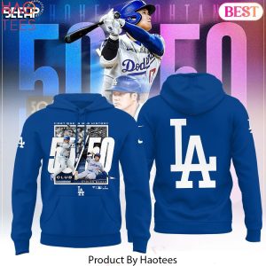 Shohei Ohtani Los Angeles Dodgers 50 50 Home Runs Signature Hoodie