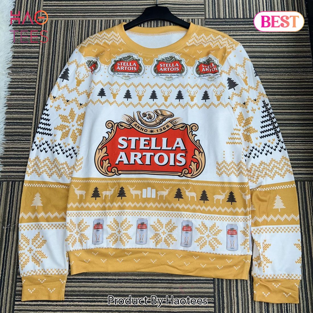Stella Artois Beer Logo Ugly Christmas Sweater Stella Artois Beer Logo Ugly Christmas Sweater