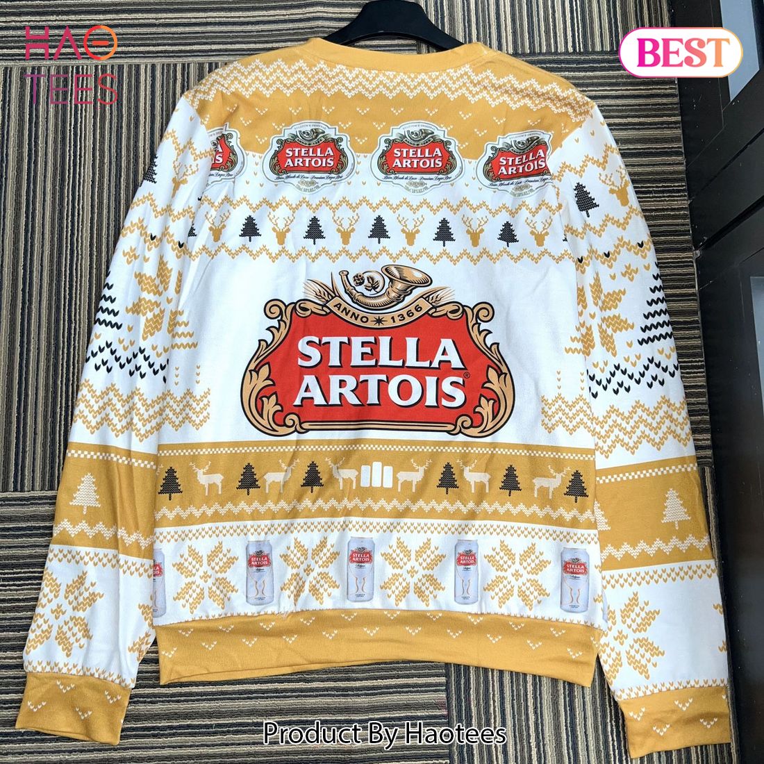 Stella Artois Beer Logo Ugly Christmas Sweater Stella Artois Beer Logo Ugly Christmas Sweater