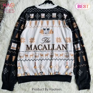 The Macallan Whisky Reindeer & Snowflake Pattern Xmas Ugly Christmas Sweater
