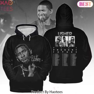 Usher Past Present Future 2024 Design Hoodie – Black